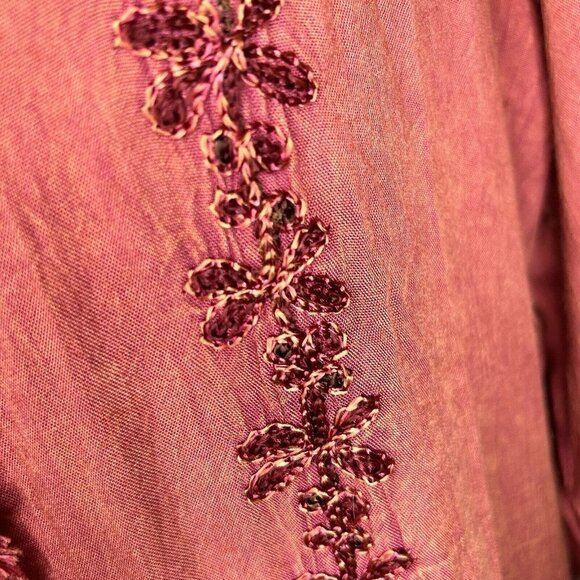 Ana-K Anandas Collection Long-Sleeve Embroidered Peasant Top Tunic Sz Large NWT - Picture 5 of 11